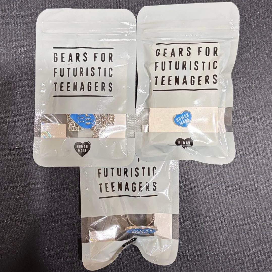 新品未開封 ヒューマンメイド ハート ネックレス リング イヤリング セット