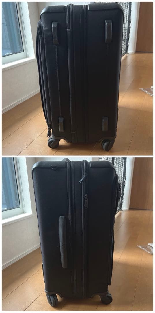 美品 83L 拡張フロントオープン　キャリーケース　ブラック 022564D2