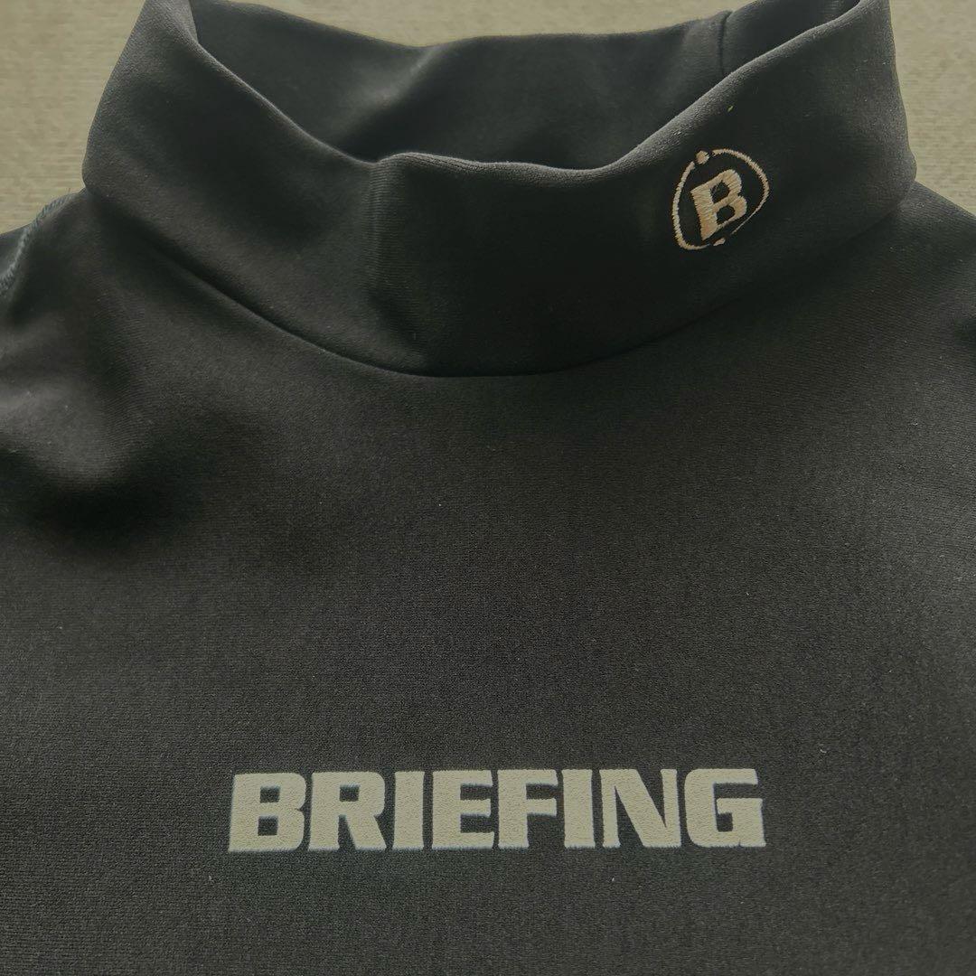 サイズMブリーフィング ゴルフ長袖モックネックシャツ 黒色