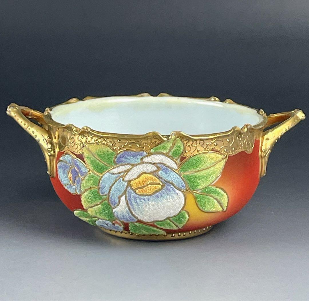 【専用】オールドニッポン アールヌーボー様式牡丹紋 コラレン 盛皿 ボウル