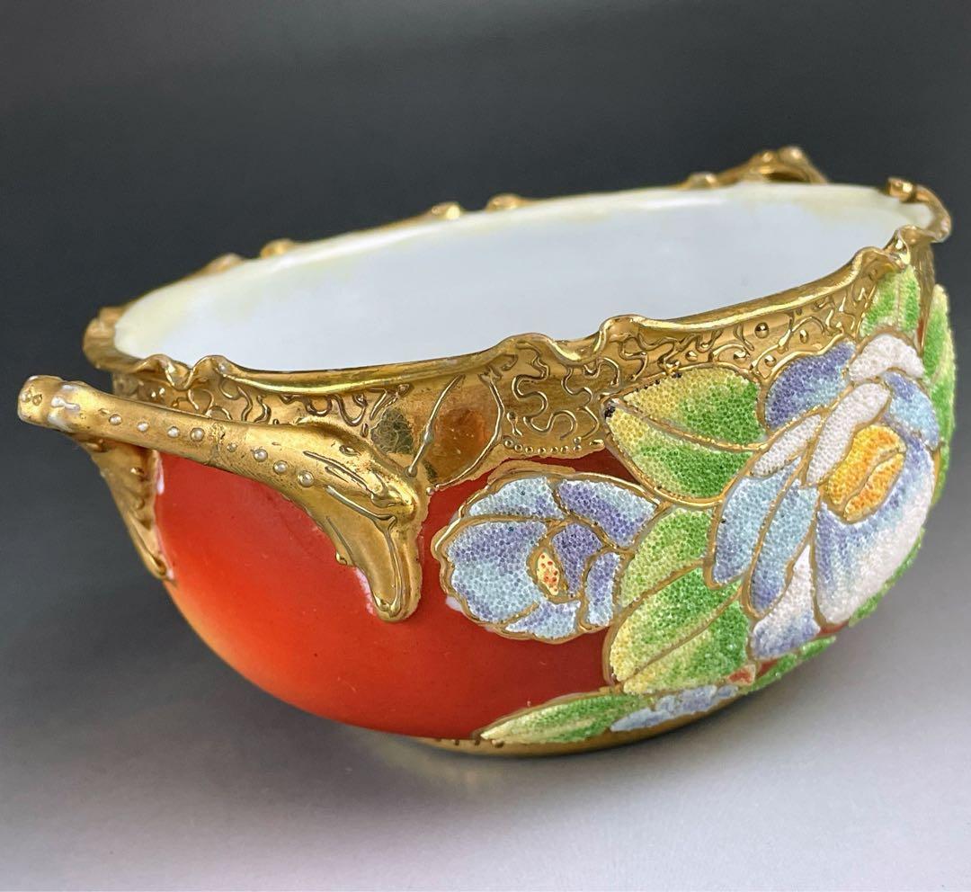 【専用】オールドニッポン アールヌーボー様式牡丹紋 コラレン 盛皿 ボウル