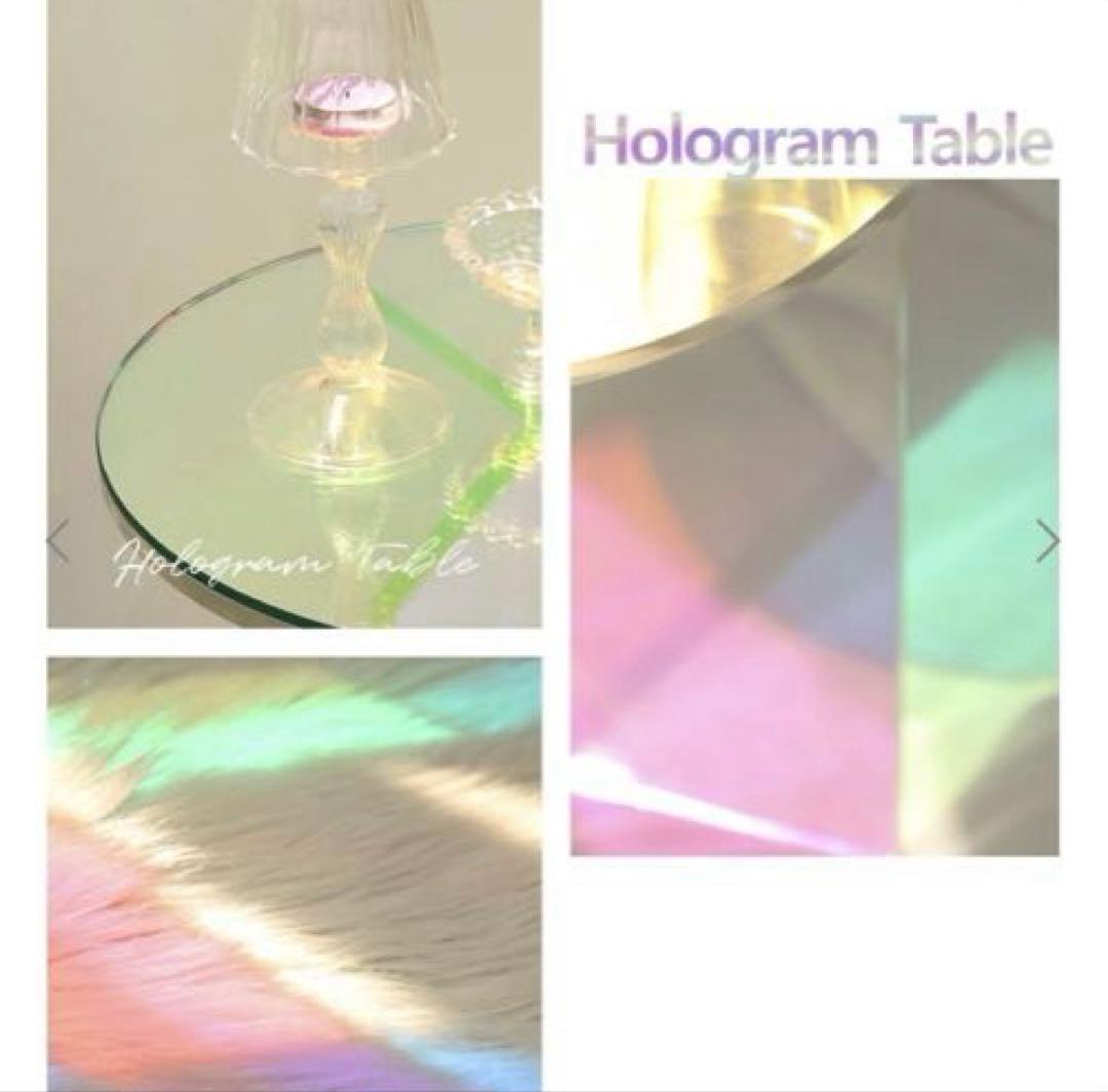 オーロラ ホログラム 韓国風アクリル円形ミニサイドテーブル