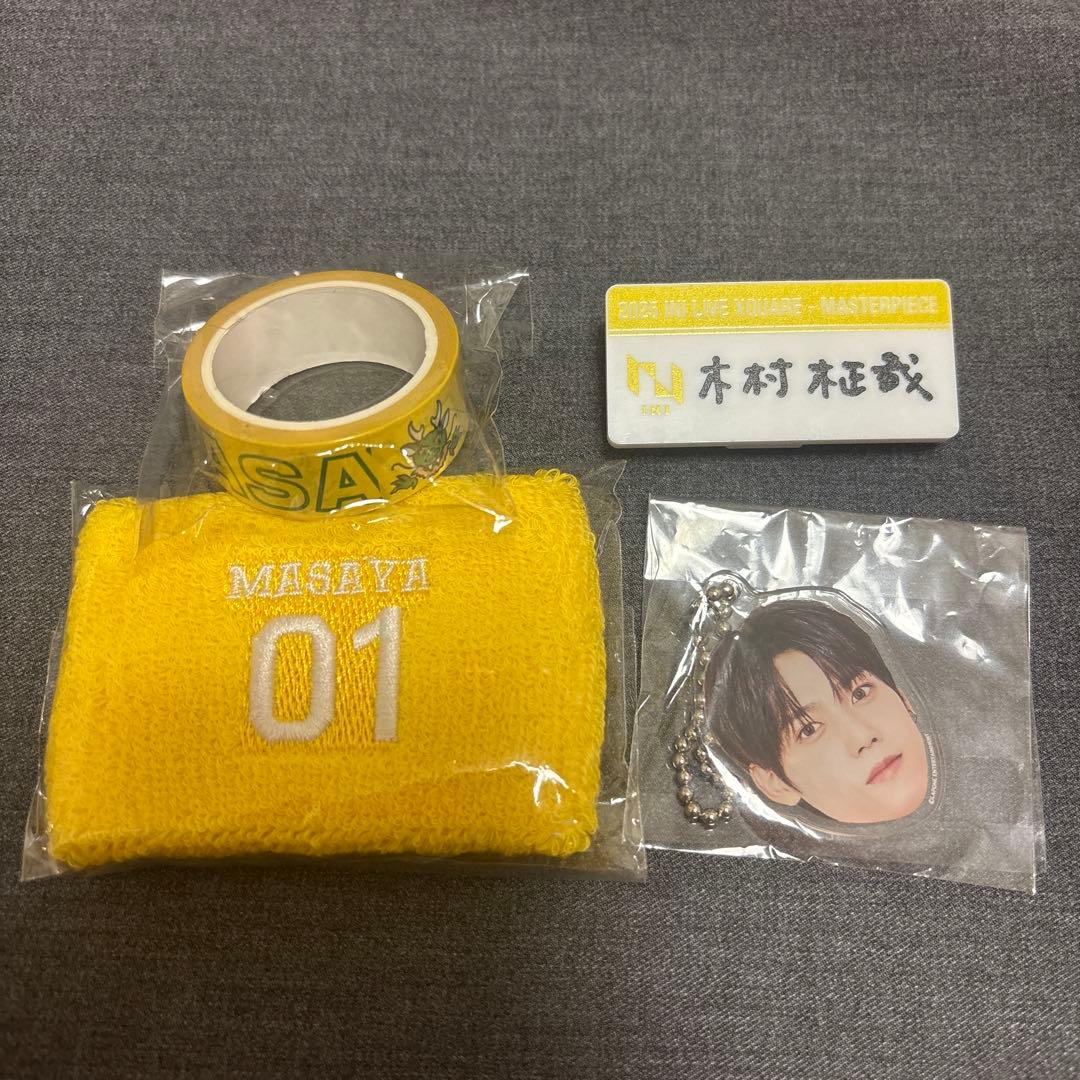 INI 木村柾哉 顔アクキー ネームプレート リストバンド マスキングテープ