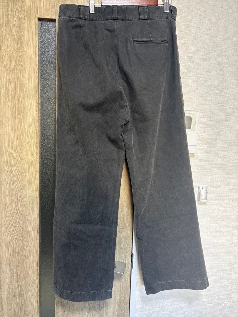 デニムライク チノパンツ（ワイド／ストレート）」系 Lサイズ