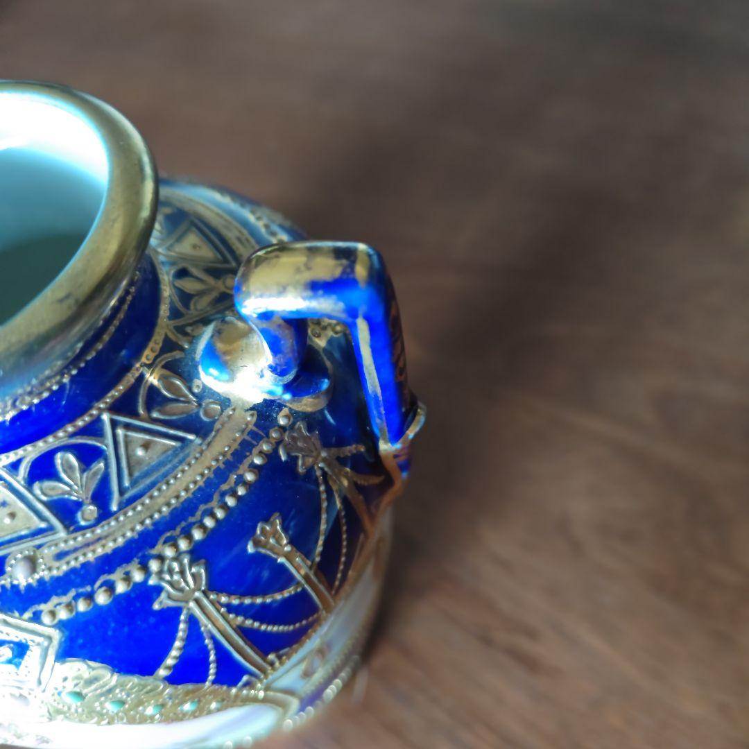 #オールドノリタケ#アンティーク#食器#花瓶#コバルトブルー#金盛り