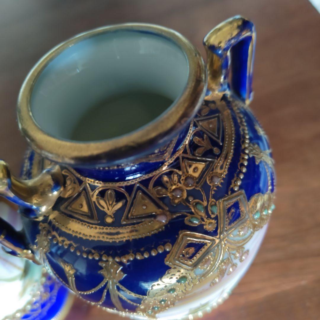 #オールドノリタケ#アンティーク#食器#花瓶#コバルトブルー#金盛り