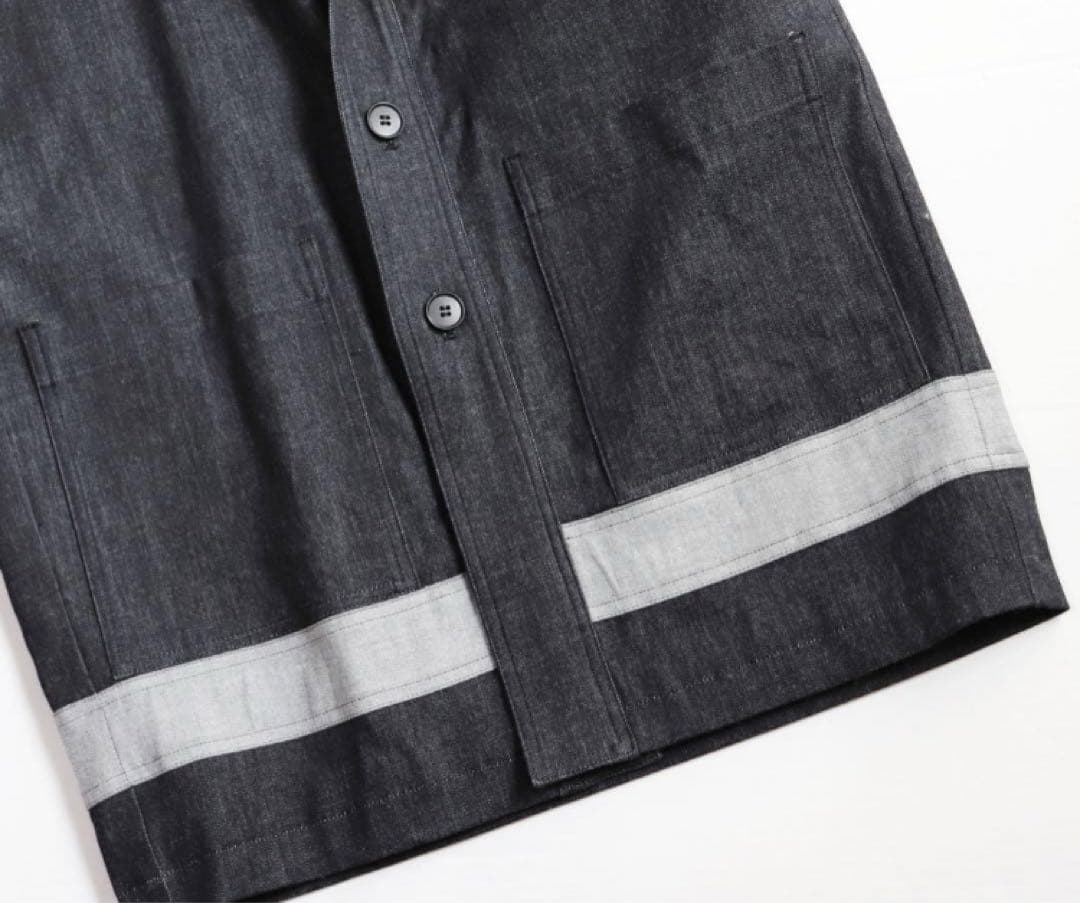 《坂本デニム》未使用 ストレッチ 江戸黒染めデニム火消し風半纏 ジャケット L
