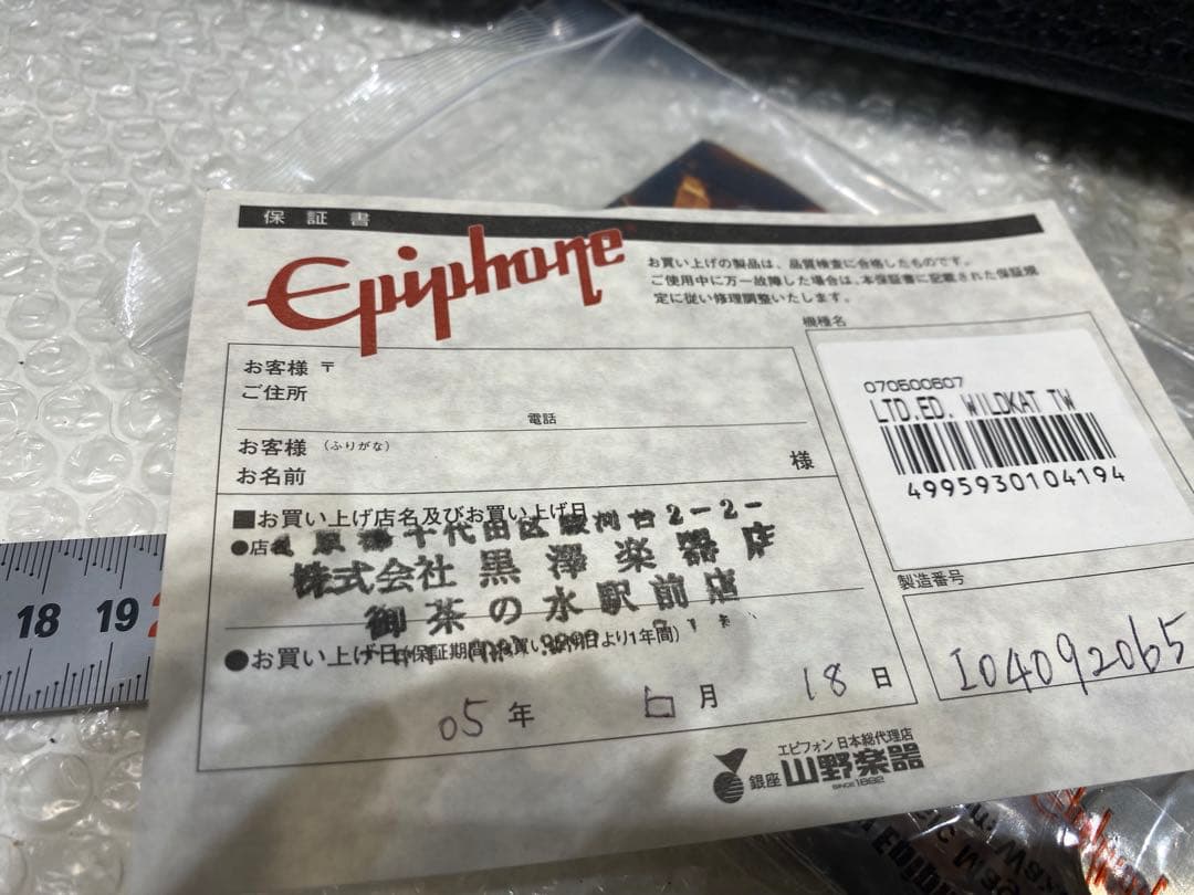 美品！エピフォン WILD KAT 純正ハードケース付き　セミホロウボディ