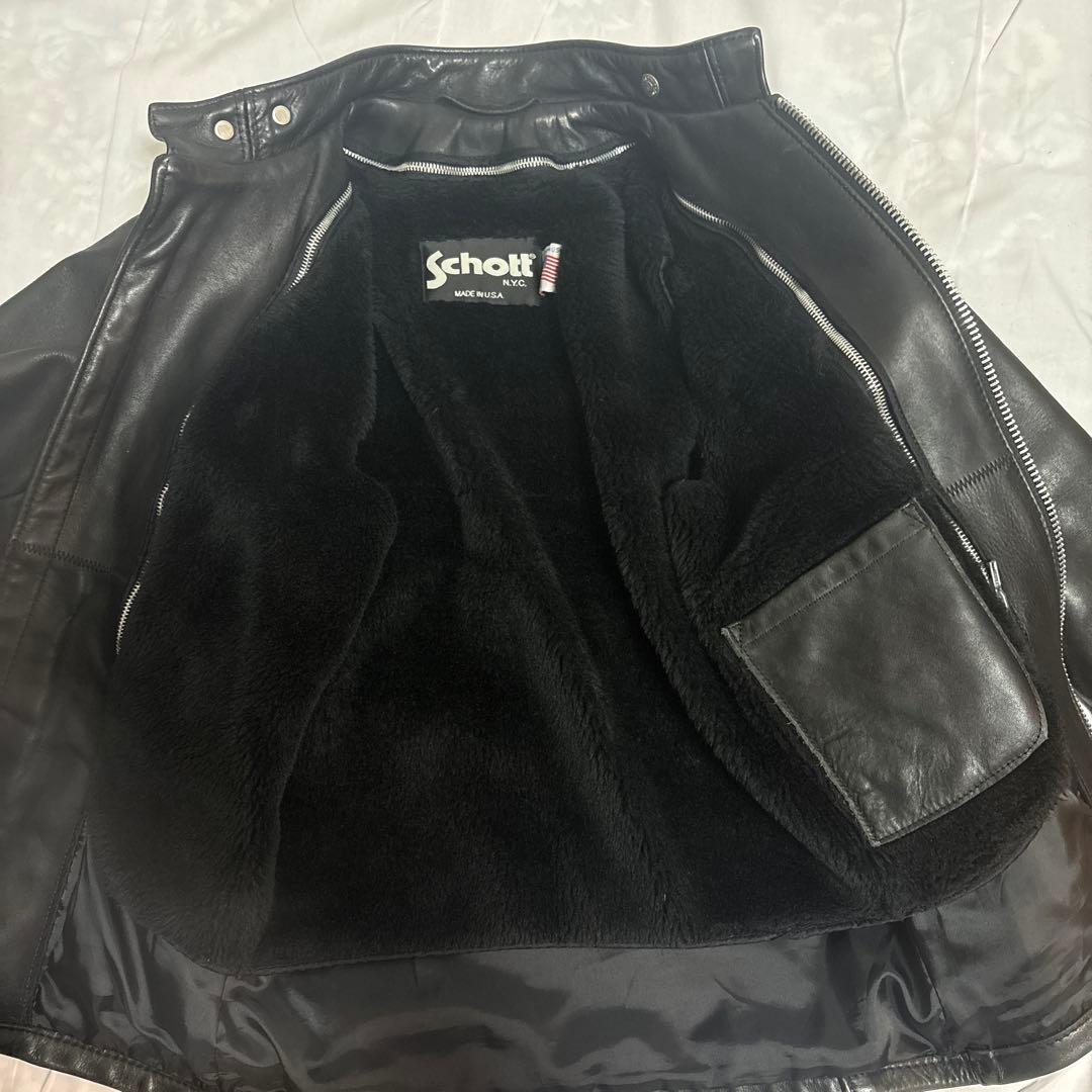 SCHOTTシングルライダースジャケット牛革サイズ34