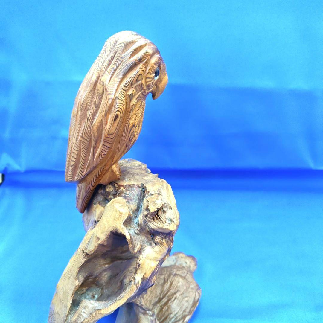 フクロウ 梟 木彫り 縁起物 置物