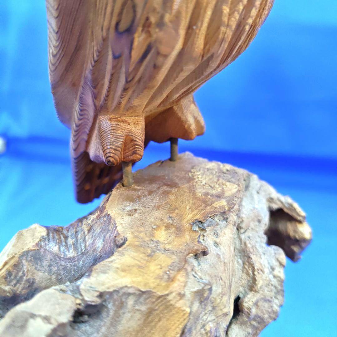 フクロウ 梟 木彫り 縁起物 置物