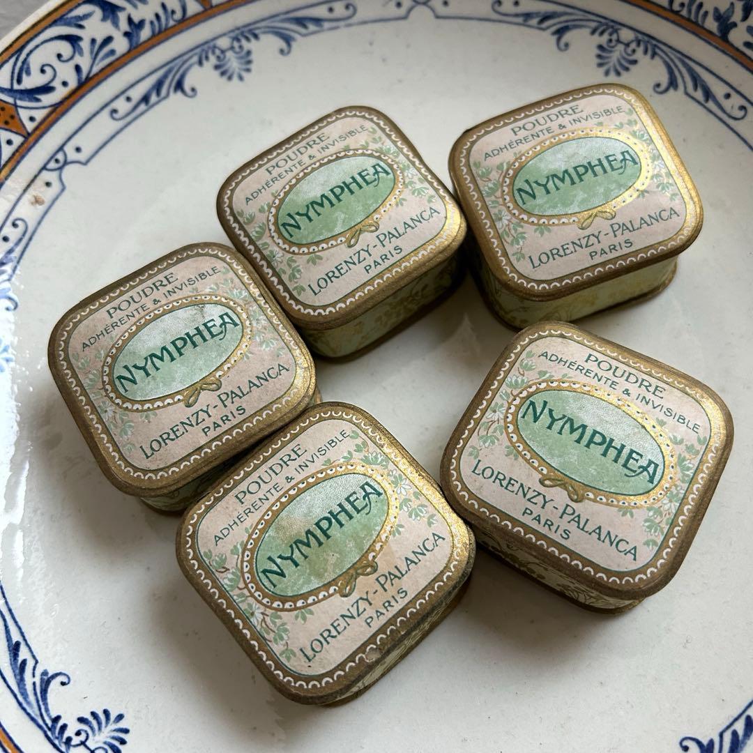 フランスアンティーク　NYMPHEA パウダーボックス　5個セット