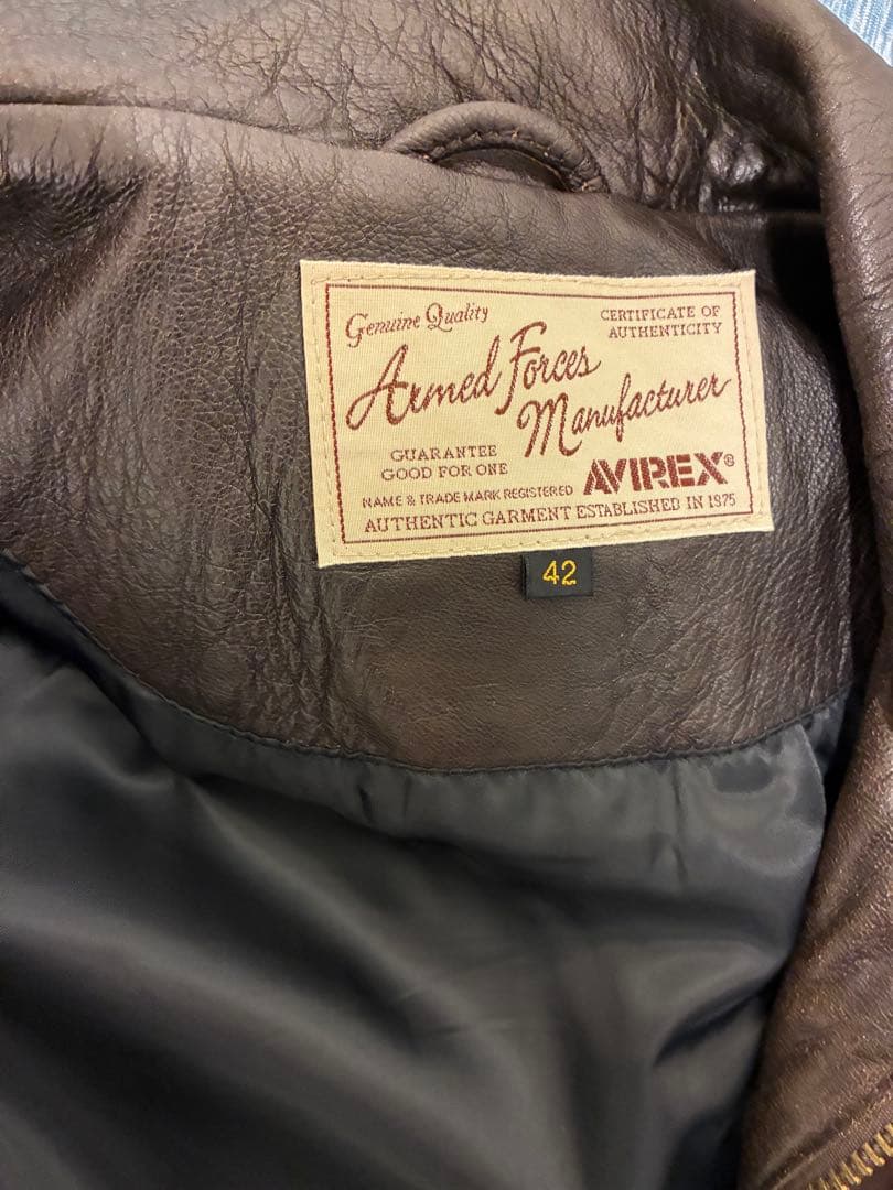 avirex レザージャケット ブラウン色　サイズ42