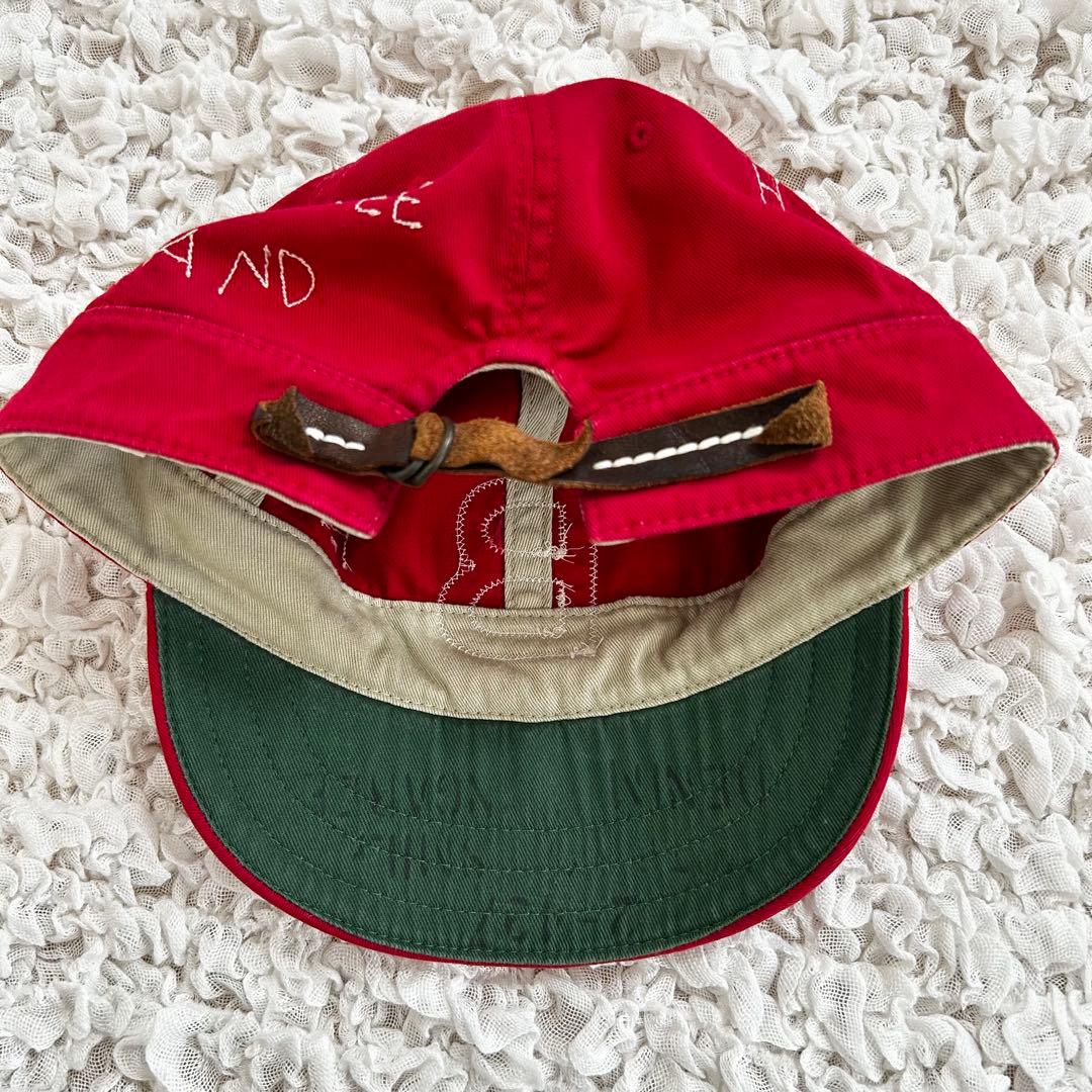 デニムアンドダンガリー　Bキャップ　刺繍　赤　レッド　54 帽子