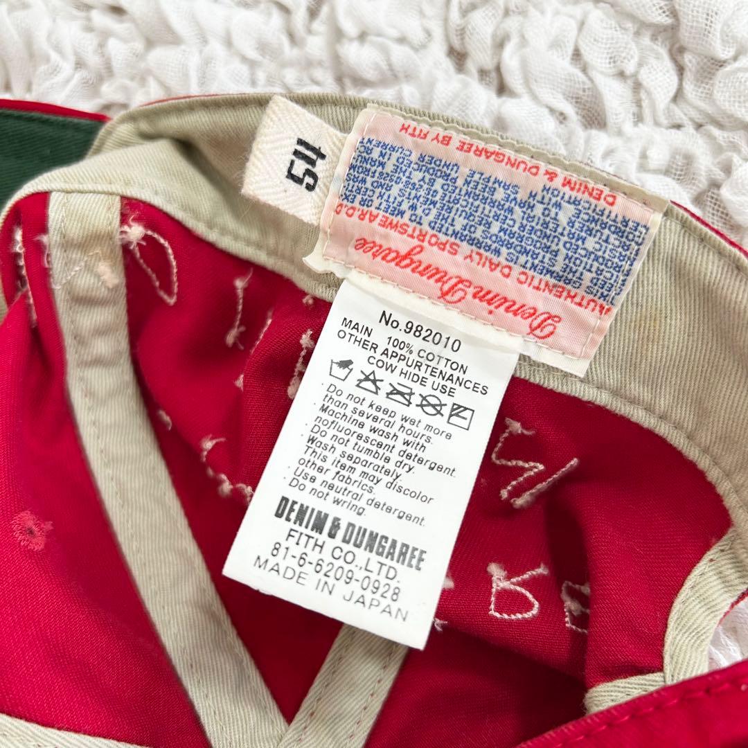 デニムアンドダンガリー　Bキャップ　刺繍　赤　レッド　54 帽子