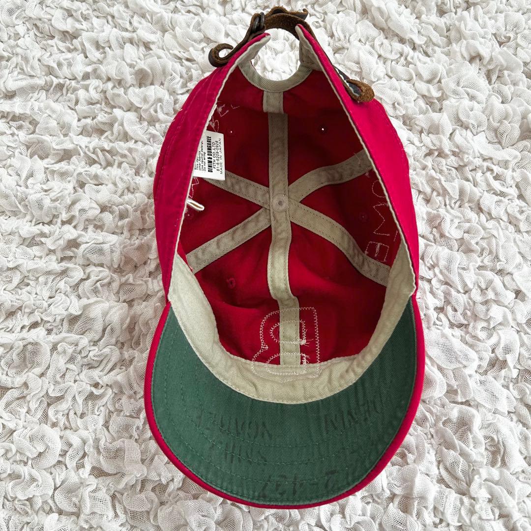 デニムアンドダンガリー　Bキャップ　刺繍　赤　レッド　54 帽子