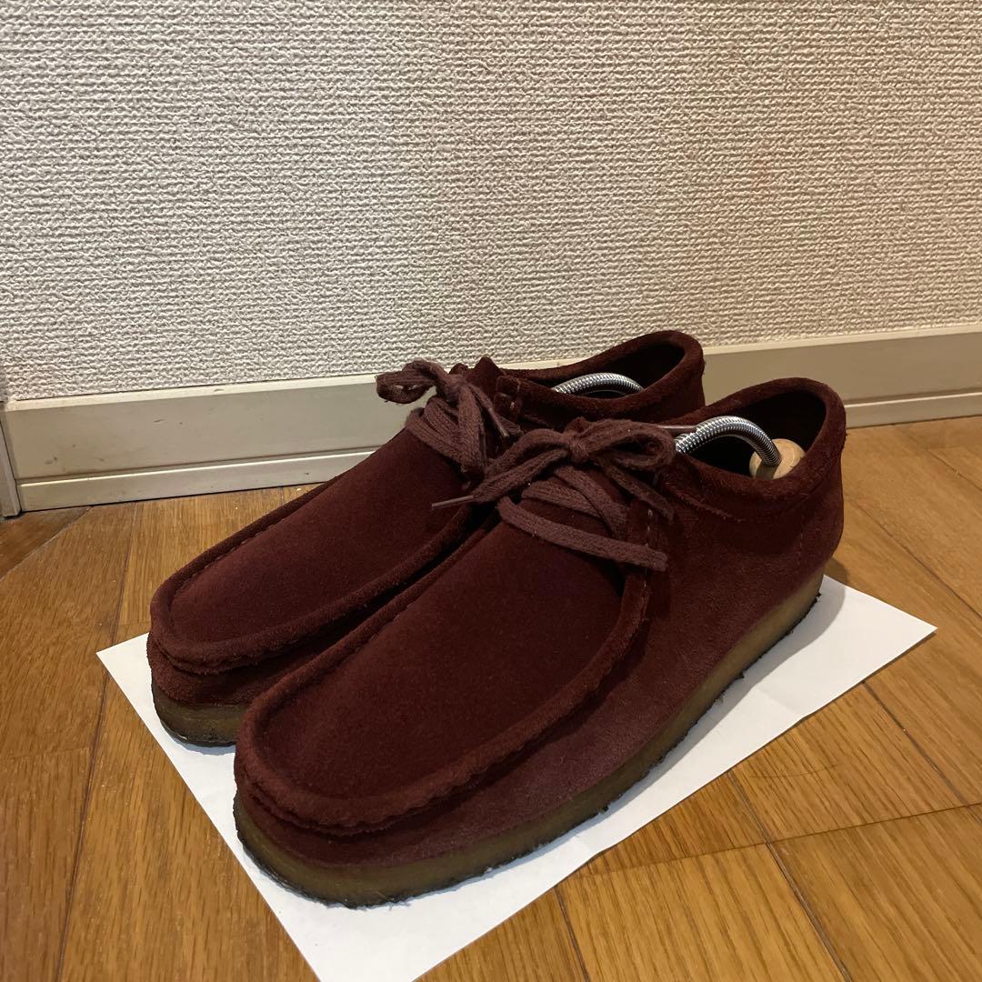 Clarks クラークス　ワラビー　ローカット　バーガンディ　UK8.5