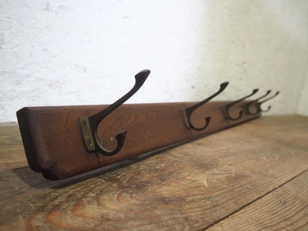 1175 ①アンティーク　ウォールフック　壁掛け　帽子掛け　金具　古道具レトロ