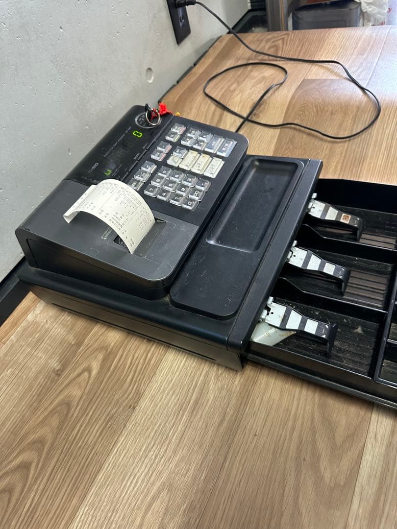 CASIOレジスター 黒 印刷機能付き 鍵付き レシート 動作確認済み