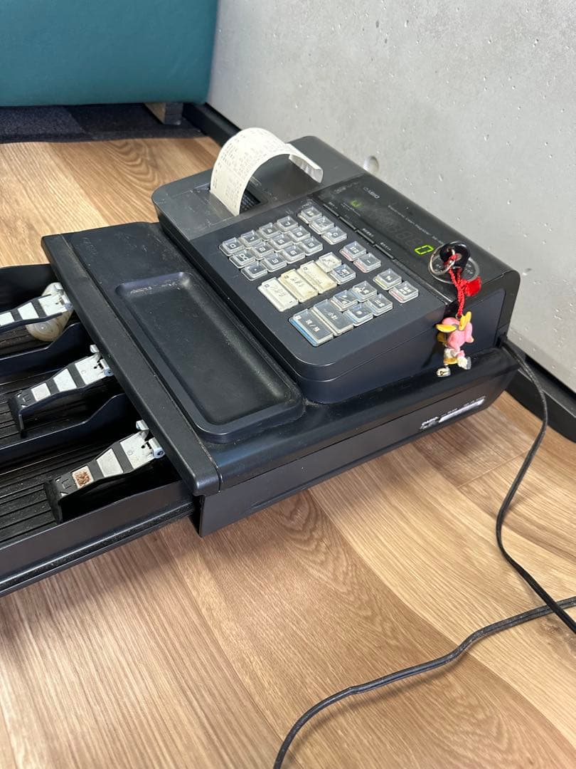 CASIOレジスター 黒 印刷機能付き 鍵付き レシート 動作確認済み