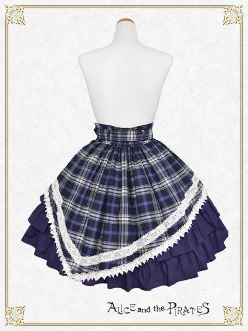 alice and the pirates タータンチェックスカート　ネイビー