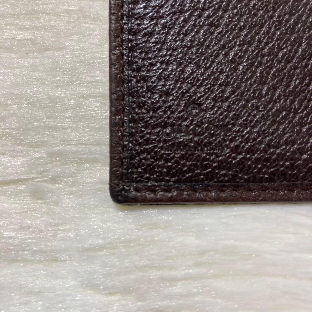 極美品　GUCCI グッチ　二つ折り　三つ折り　キャンバス　茶色　財布　箱付き