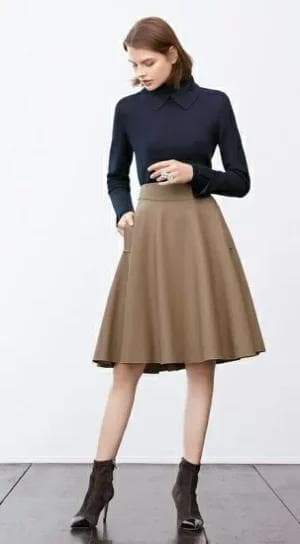 ＜現行品★完売色＞★美品★FOXEY/フォクシー ニコル スカート フレア 40