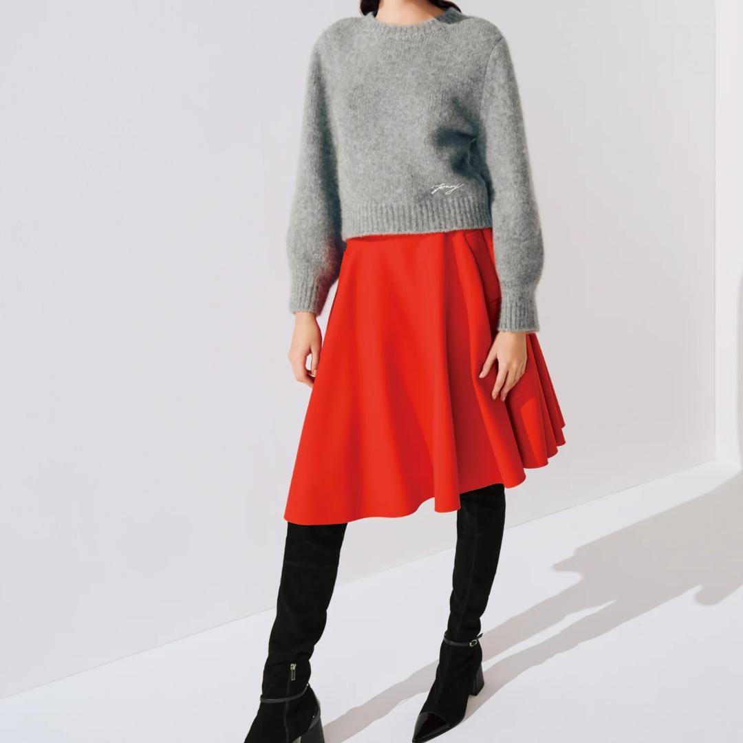 ＜現行品★完売色＞★美品★FOXEY/フォクシー ニコル スカート フレア 40