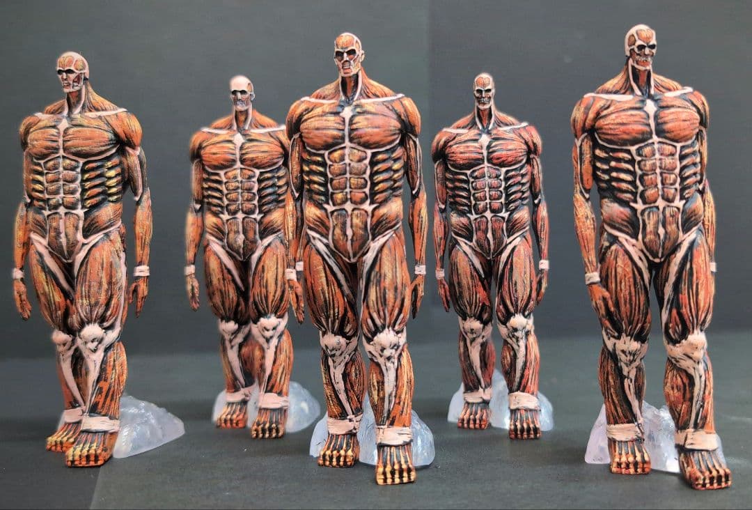 0*1様 進撃の巨人　ラストワン賞　終尾の巨人、地鳴らしフィギュアリペイント5体