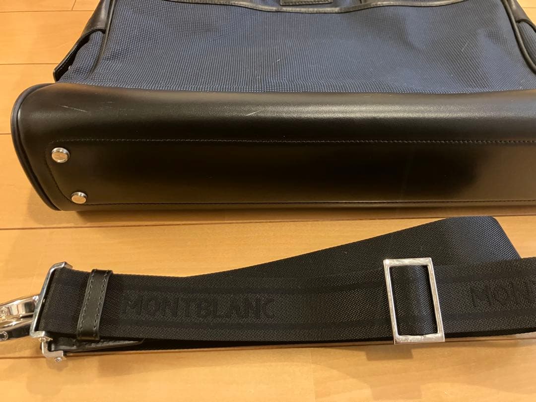 モンブラン A4可 ビジネス　ブリーフケース ナイロン レザー ネイビー