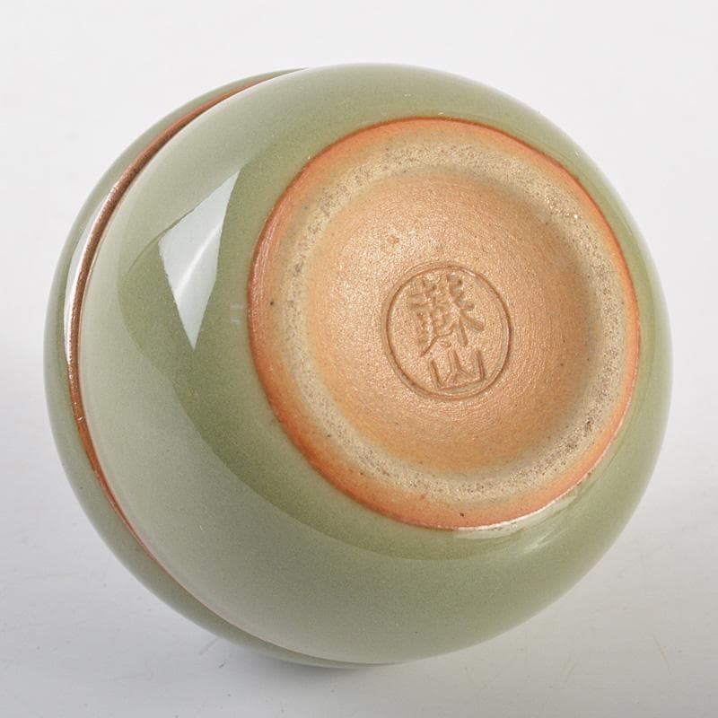 茶道具　諏訪蘇山作　青磁　牛　香合　共箱　M　R7261