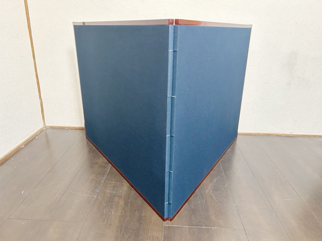 ほぼ未使用 茶道具 版画 風炉屏風先 溜塗縁 鶴 元箱