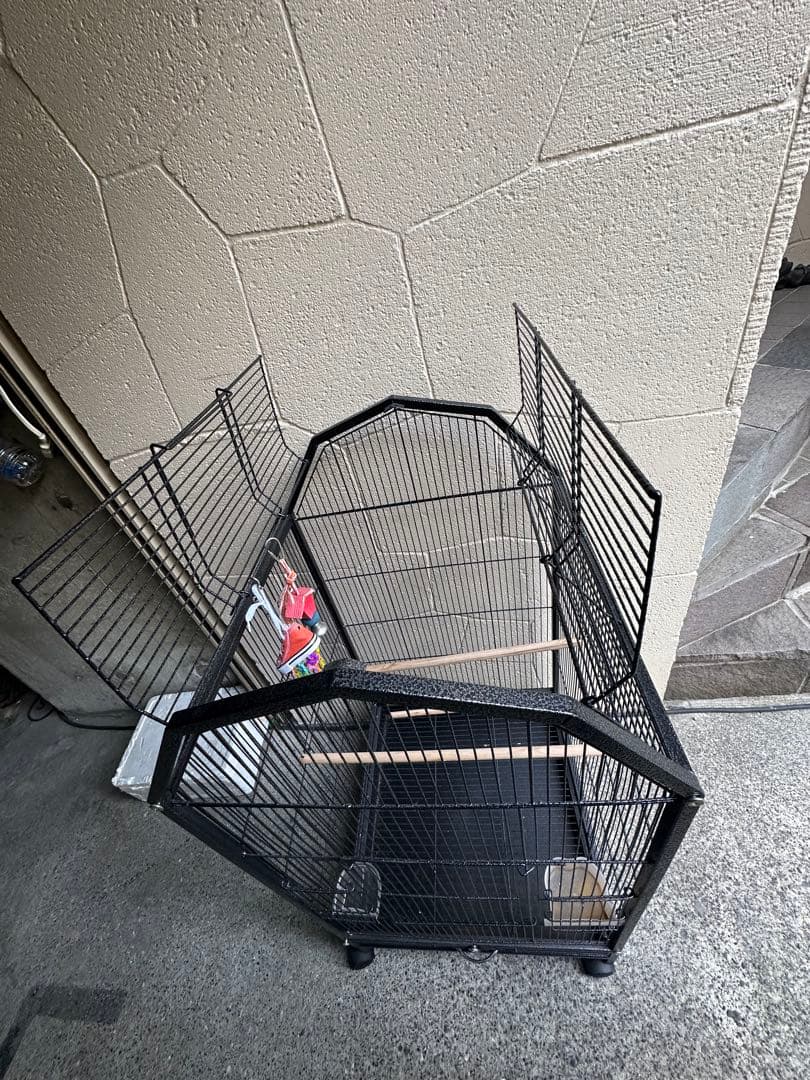 大型黒鳥かご キャスター付き