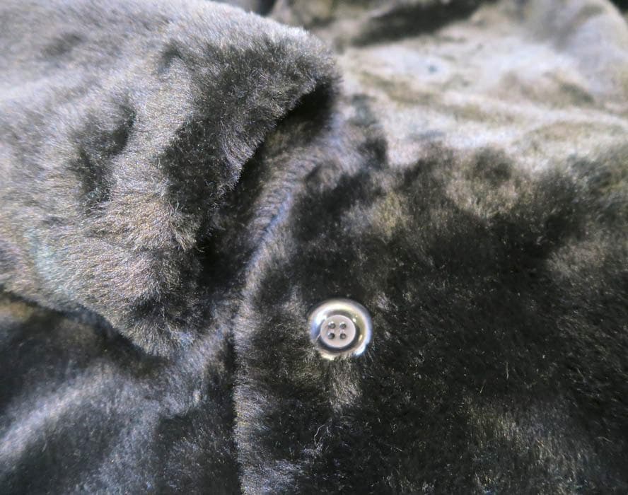 4XL ファーコート ショール襟 黒 ブラック 毛皮 パンク ロック ロカビリー