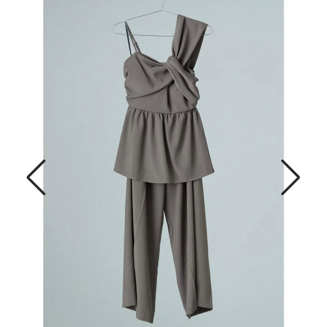 アシンメトリービスチェ&ワイドパンツセットアップ インナー付 niana