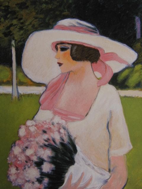 カシニョール（Cassigneul）、少女と花、希少な画集より