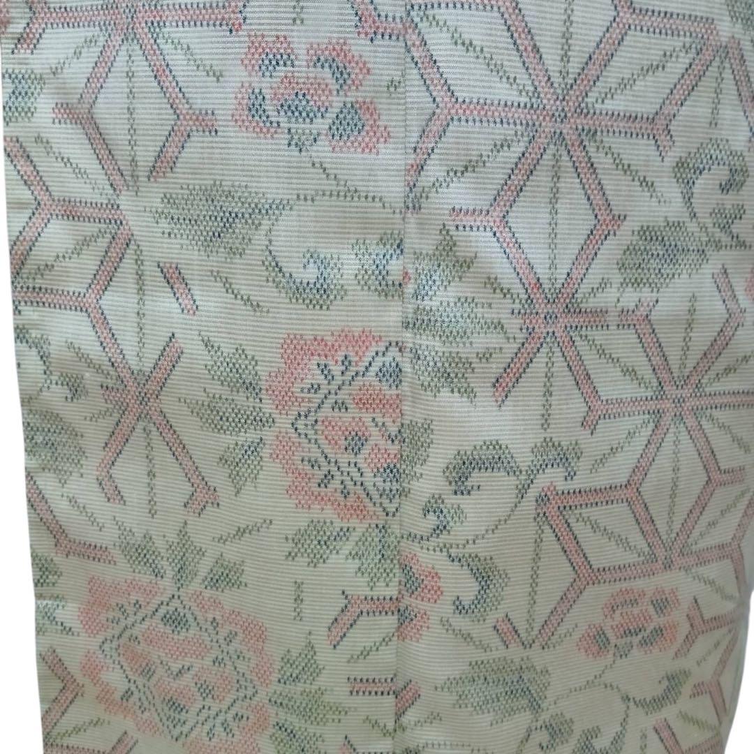 未使用近い　美品　袷　正絹　大島紬系　紬　白紬　小紋　フルセット