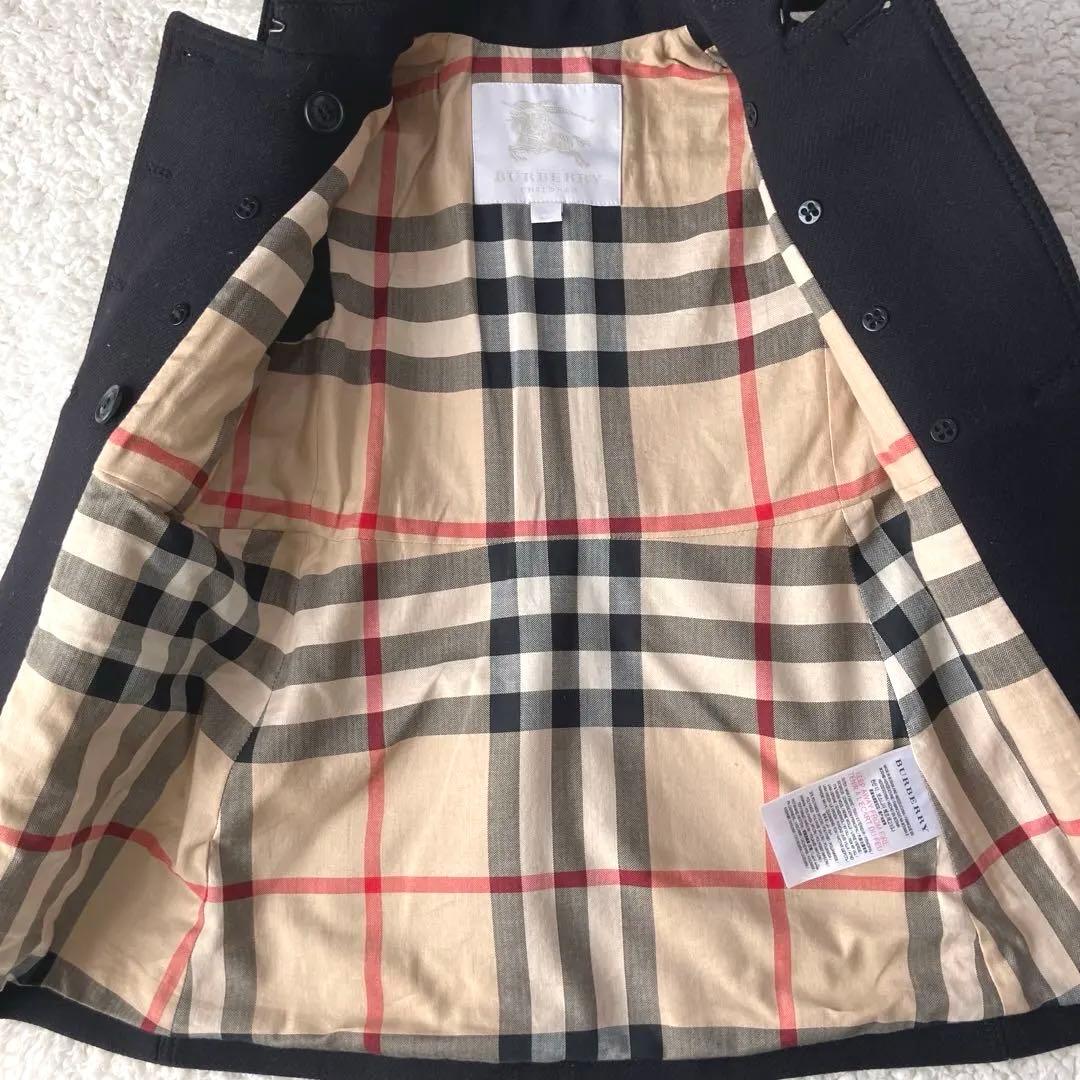 【美品】バーバリー チルドレン　カシミヤ&羊毛混 Pコート　ノバチェック　110