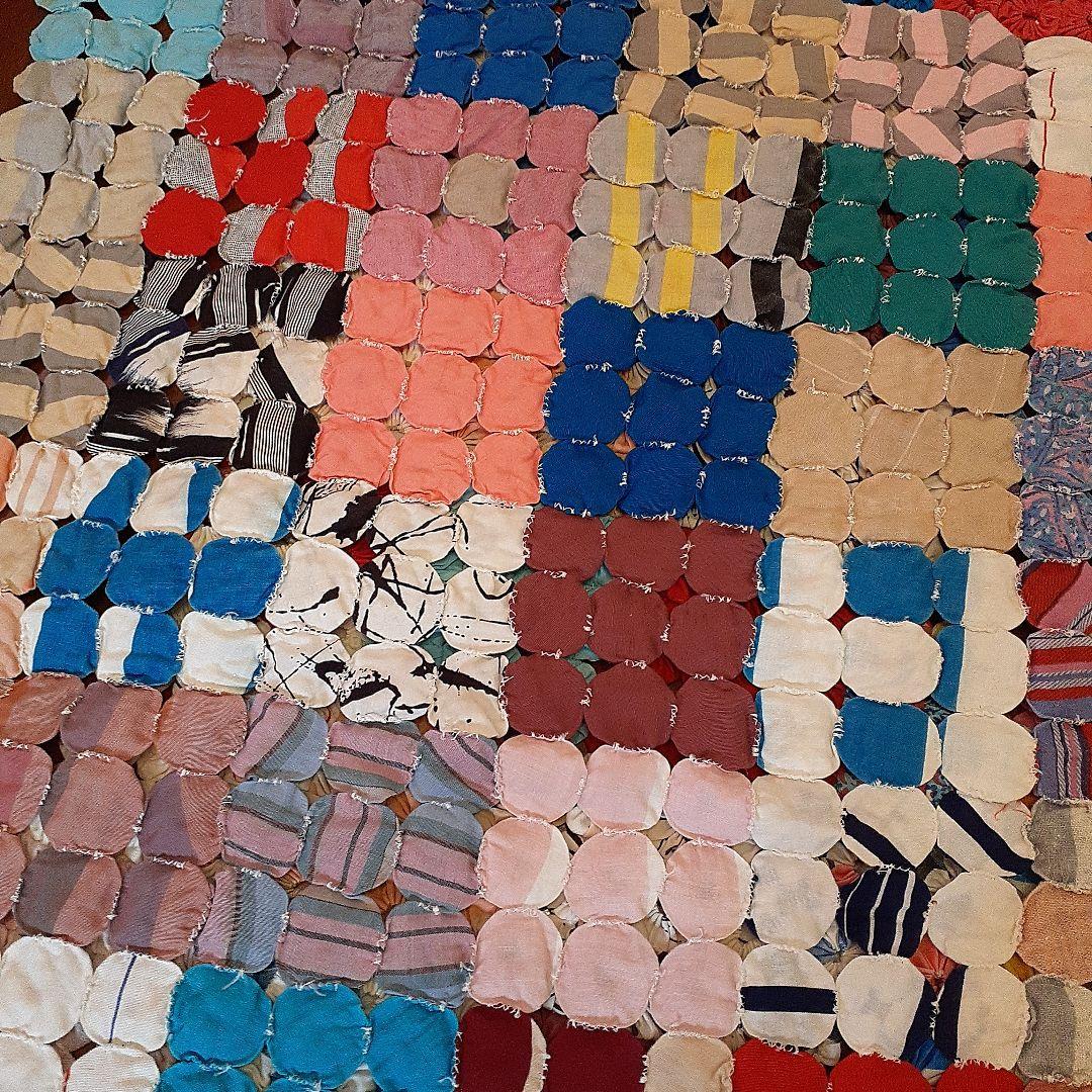 ⭐特大見事★アンティーク！ヨーヨーキルト　66⑧