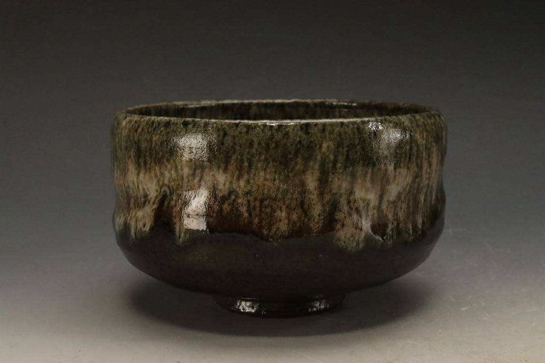 江戸時代中期〜後期 屋島焼 三谷林造 流釉茶碗 近世の茶碗六 所載品黒田陶々庵箱