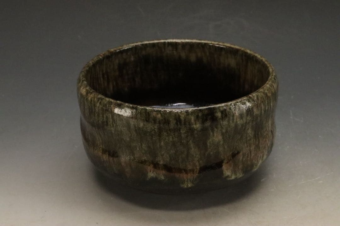 江戸時代中期〜後期 屋島焼 三谷林造 流釉茶碗 近世の茶碗六 所載品黒田陶々庵箱