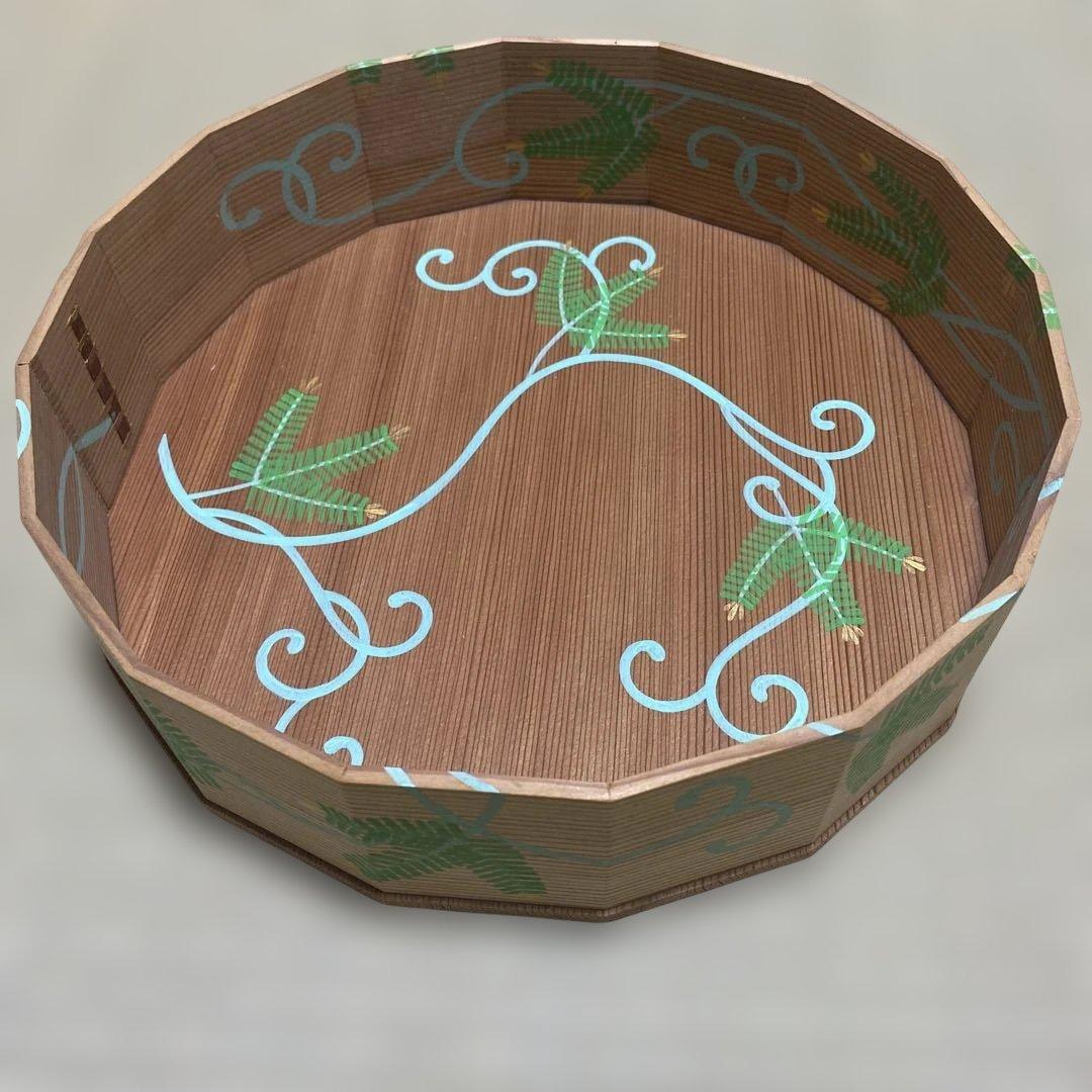 茶道具　16角　玄々斎好写　松唐草　雄斎　炭斗　裏千家