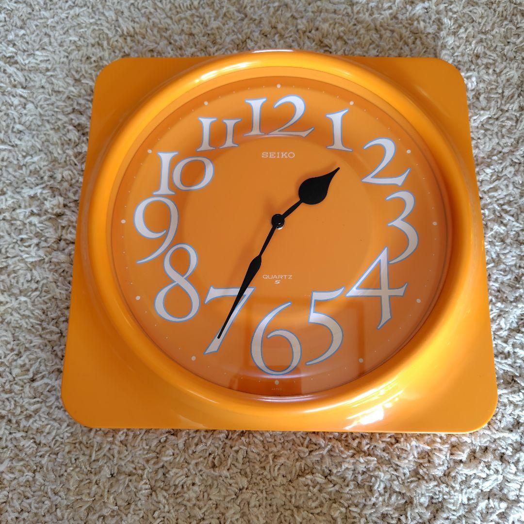 SEIKO オレンジ壁掛け 時計 QA465Y レトロポップ