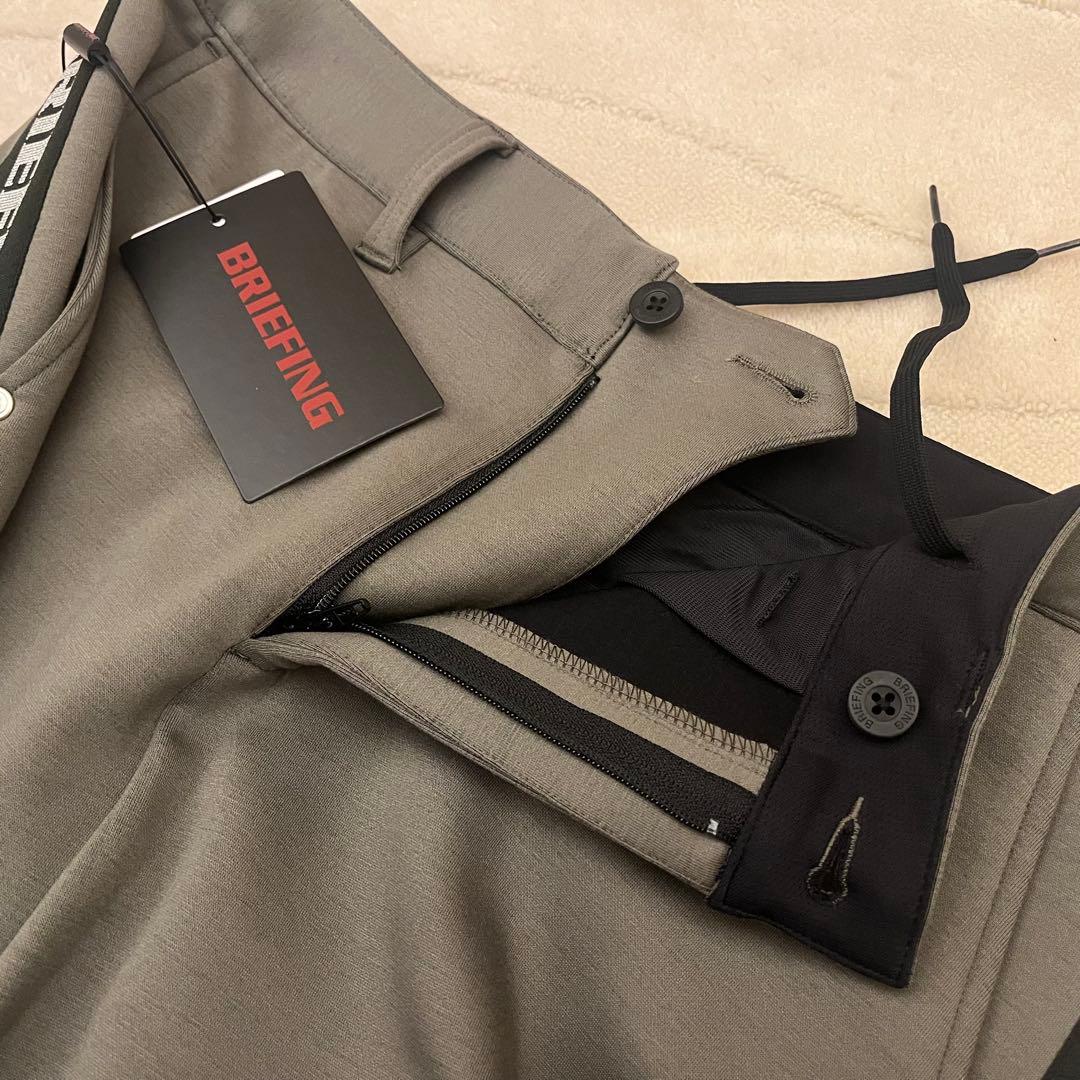 新品★34,100円 ブリーフィング 秋冬サイドロゴラインパンツ オリーヴ M