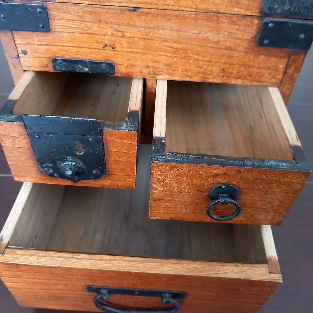 【希少】銭いれ　千両箱　書道箱　※昔のお金少量あり