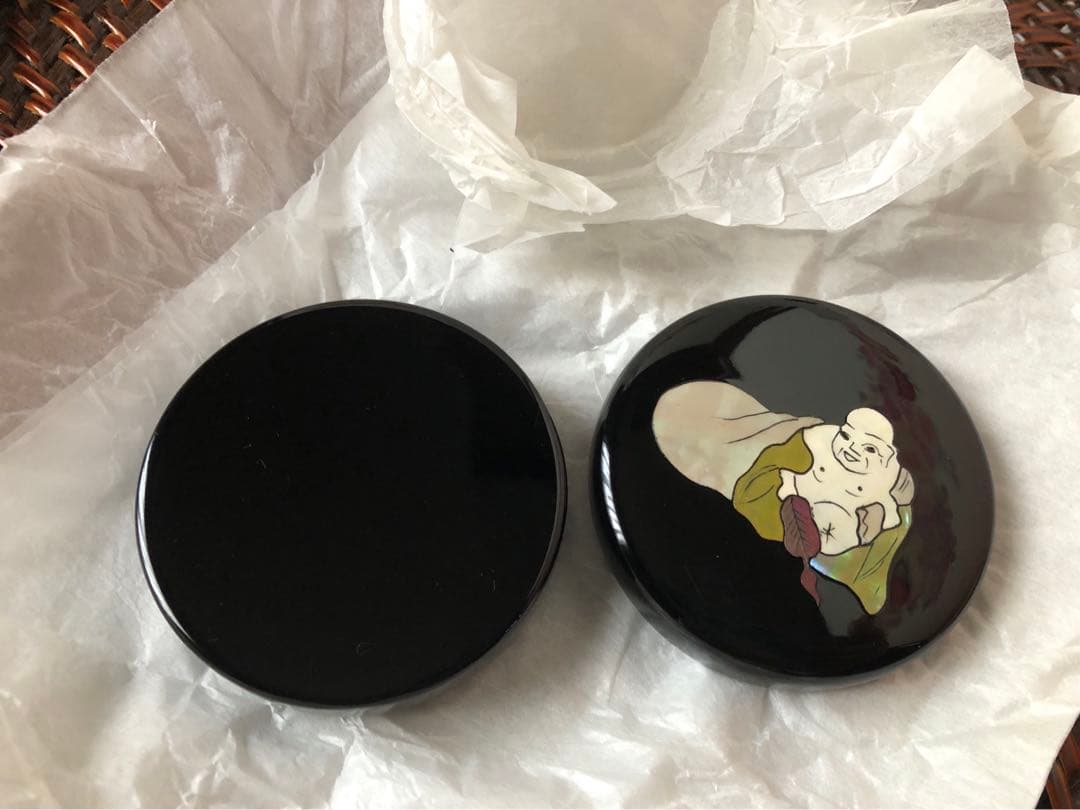 香合 貝入 布袋様 秀山 武蔵川秀山氏作 共箱入り