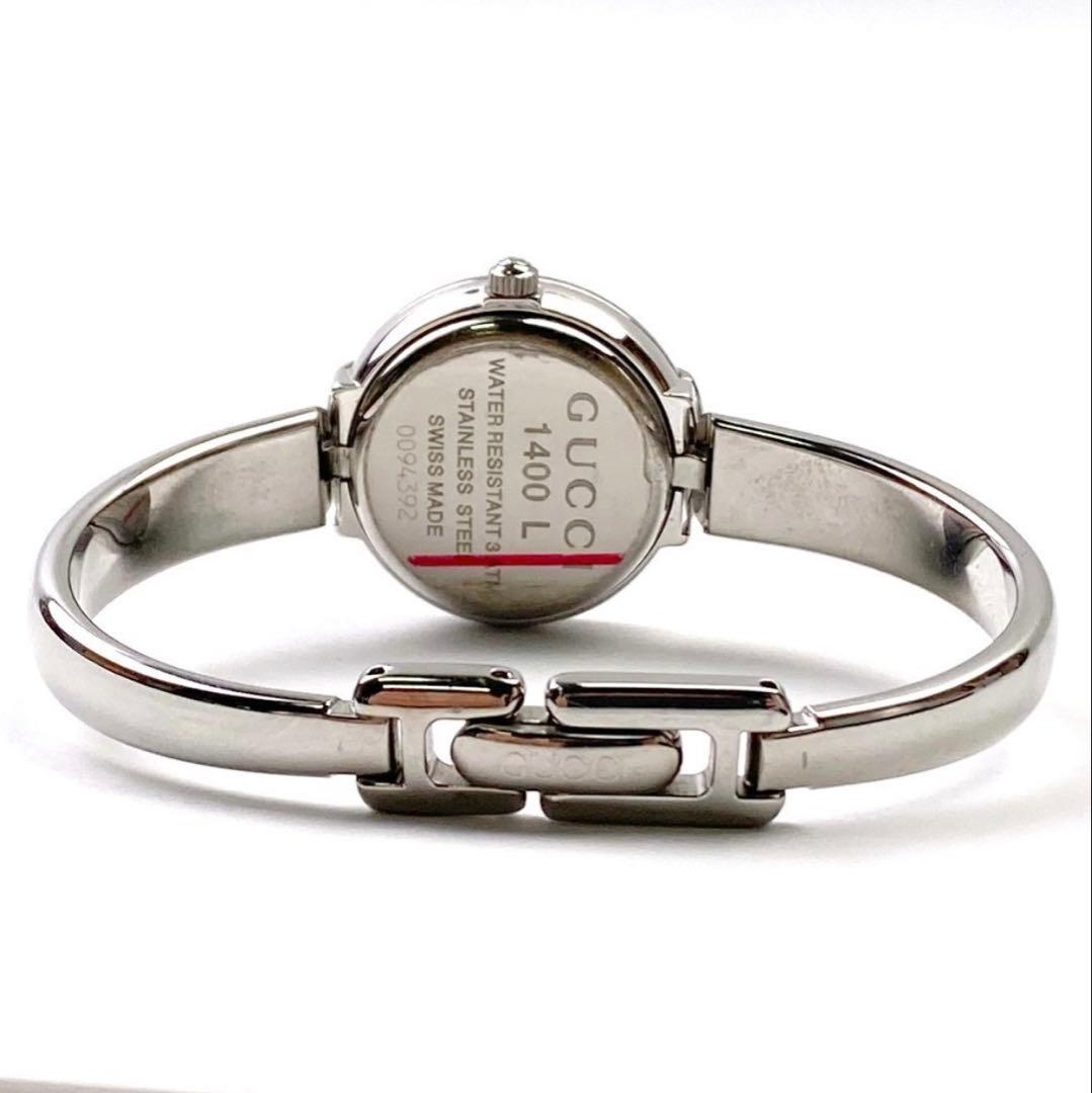 【稼働美品】GUCCI グッチ バングルウォッチ 1400L 腕時計 黒文字盤