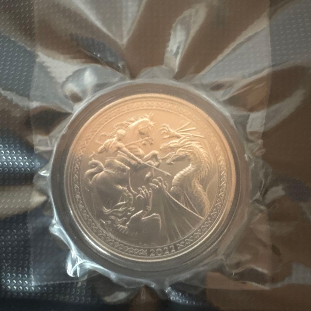 2022年 アセンション島　ゲオルギオスと竜ドラゴンスレイヤー銀貨　1オンス