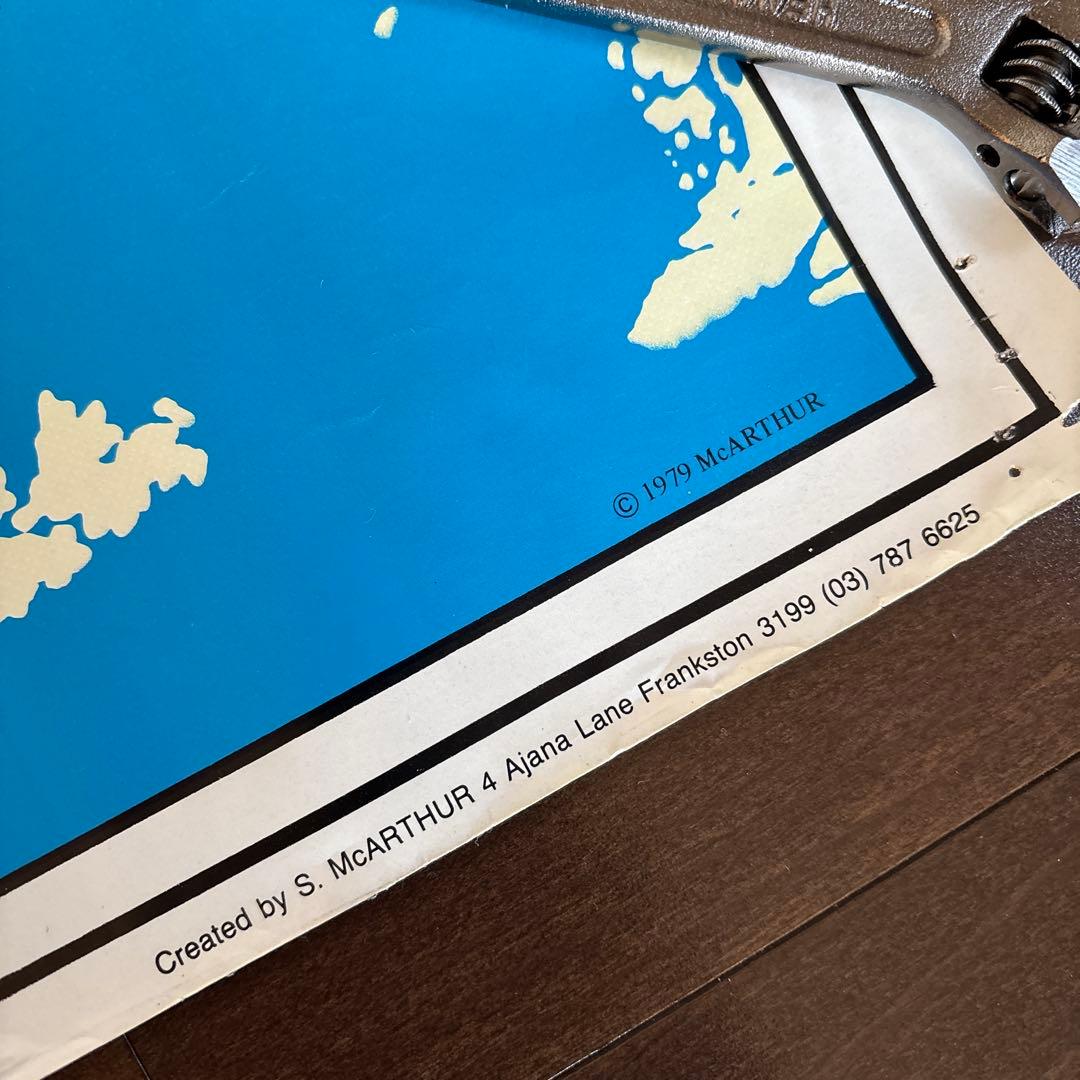 ビンテージ　70’s 世界地図　ワールドマップ　ポスター