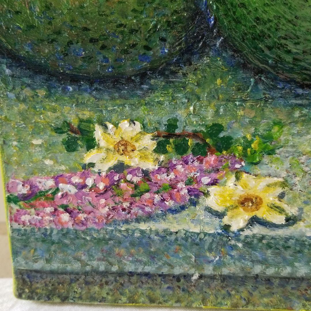 油絵　まろん　点で描いた静物